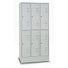 Garderobenschrank mit Sockel, 3 Abteile, 6 Fächer