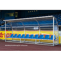 Spielerkabine Champion , vier Personen, Verglasung Polycarbonat