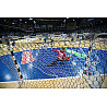 Handballtornetz PP, 3,5 mm, MW 10 cm, hexagonal, weiß-schwarz