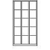 Fächerschrank, mit Füßen, 3 Abteile, 15 Fächer