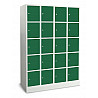 Fächerschrank, mit Sockel, 4 Abteile, 20 Fächer