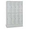 Garderobenschrank mit Sockel, 4 Abteile, 8 Fächer