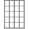 Fächerschrank, mit Füßen, 4 Abteile, 20 Fächer