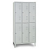 Garderobenschrank mit Füßen, 3 Abteile, 6 Fächer