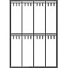 Garderobenschrank mit Füßen, 4 Abteile, 8 Fächer