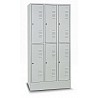 Garderobenschrank mit Sockel, 3 Abteile, 6 Fächer