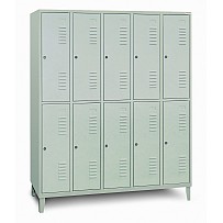 Garderobenschrank mit Füßen, 5 Abteile, 10 Fächer