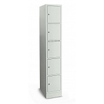Fächerschrank, mit Sockel, 1 Abteil, 5 Fächer