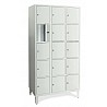 Fächerschrank, mit Füßen, 3 Abteile, 15 Fächer