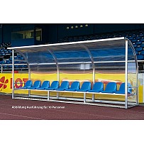 Spielerkabine Champion, Sechs Personen, Verglasung Acrylglas