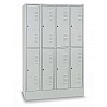 Garderobenschrank mit Sockel, 4 Abteile, 8 Fächer