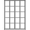 Fächerschrank, mit Füßen, 4 Abteile, 20 Fächer