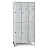 Garderobenschrank mit Füßen, 3 Abteile, 6 Fächer