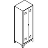 Garderobenschrank mit Füßen, 2 Abteile