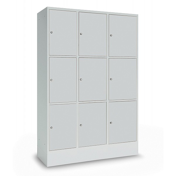Großraum Schließfachschrank, 9 Fächer, 3 übereinander