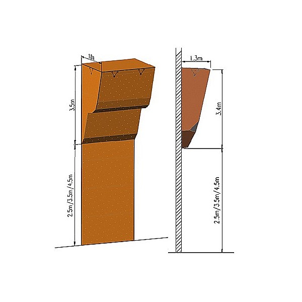 Kletterwand-Modul MTM-06 2,5 x 8 m, 105 Klettergriffe