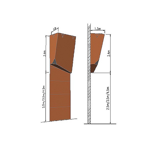Kletterwand-Modul MTM-08 2,5 x 7 m, 90 Klettergriffe