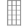 Fächerschrank, mit Füßen, 3 Abteile, 15 Fächer