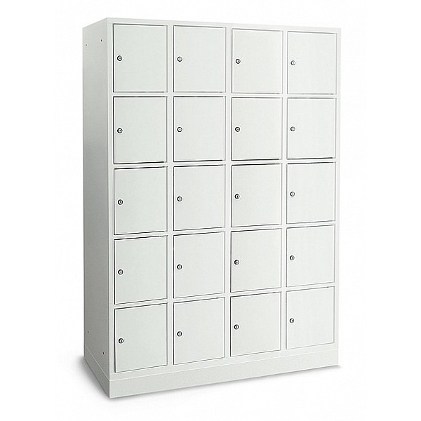 Fächerschrank, mit Sockel, 4 Abteile, 20 Fächer