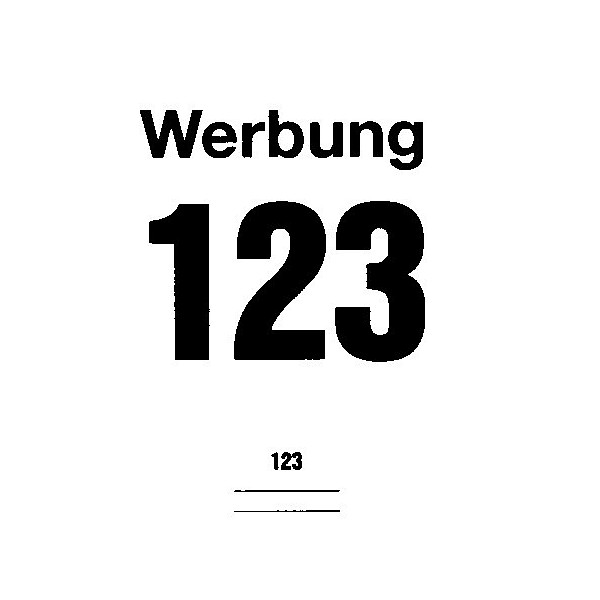 Startnummern mit Abriss Satz zu 100 Stück