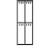 Garderobenschrank mit Füßen, 2 Abteile, 4 Fächer