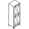 Garderobenschrank mit Füßen, 2 Abteile, 4 Fächer