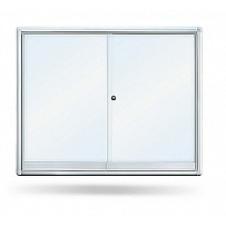 Aluminium  Schaukasten mit Schiebetüren