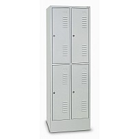 Garderobenschrank mit Sockel, 2 Abteile, 4 Fächer
