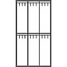 Garderobenschrank mit Füßen, 3 Abteile, 6 Fächer