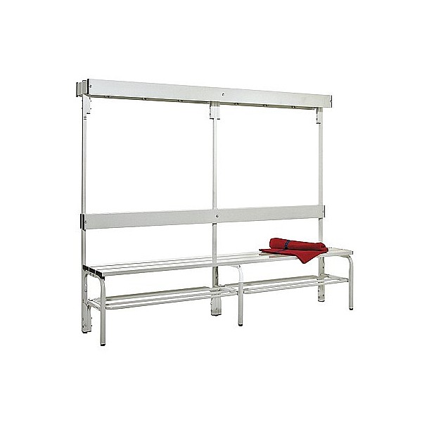 Garderobenbank aus Edelstahl, 2m, einseitig