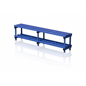 Bench Plastic, Single-sided, 200x35x49 Cm, 4 Seat Profile, Blue