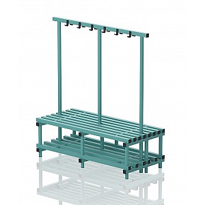 Cloakrooms Bench Plastic, Double-sided, 200x71x170 Cm, 8 Seat Profile