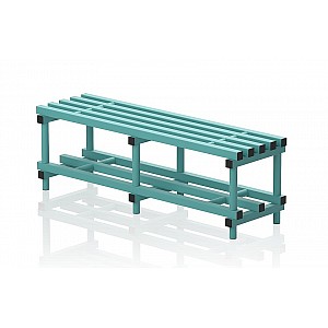Bench Plastic, Single-sided, 200x45x49 Cm, 5 Seat Profile, Blue