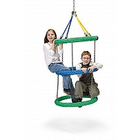 Rope Ring Swing Carousel, Green / Blue, Suspension Height 2-2.5 M, Diameter 0.70 M,