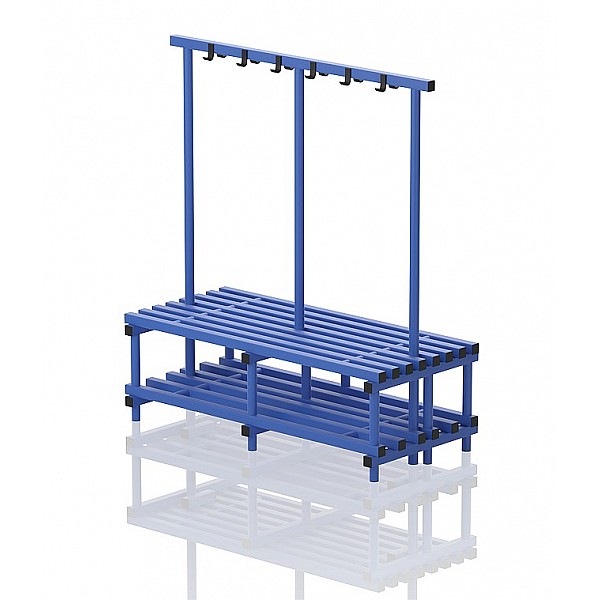Cloakrooms Bench Plastic, Double-sided, Cm 150x71x140, JUNIOR, 8 Seat Profile