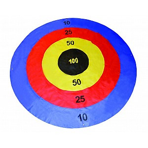 Zielwurfteppich, Ø 197 cm, blau/rot/gelb/schwarz