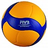 Mikasa Volleyball V300W, Blue / Yellow, Gr. 5, Weight 260 To 280 G (FIBA Approved, DVV1 Mark)