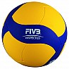 Mikasa Volleyball V345W, blau/gelb, Gr. 5, Gewicht 200 - 220 g, Offizieller Schulturnier-Spielball der DVJ