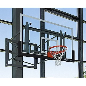 Basketball Wall Frame Pivotally Connected To Height Adjustment