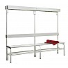 Cloakroom Bench Made Of Stainless Steel, 2m, Single