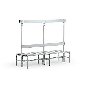 Double Cloakroom Bench Made Of Stainless Steel, 2m