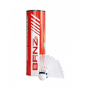 BENZ Nylon Badminton Shuttle Classic White 6-pack Box
