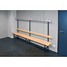 Wardrobe Seat Wood Type B Without Shoe Rack With Stainless Steel Hooks, One Side 