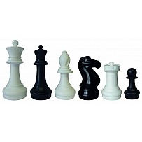 Chess pieces XL small, black and white, king height 30 cm