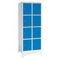 Wardrobe with feet, 2 sections, 8 lockers
