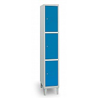 Wardrobe with feet, 1 section, 3 lockers