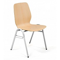 Stacking chair couplable, with beech seat