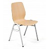 Stacking chair couplable, with beech seat