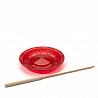 Juggling plate with two-piece wooden stick